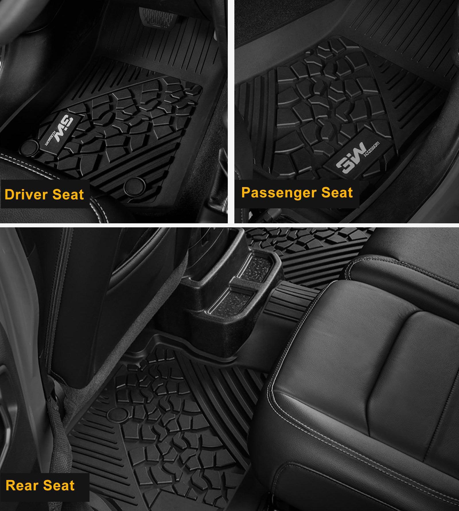 3W Jeep Wrangler JKU 2013-2018 Unlimited 4 Door Only Custom Floor Mats TPE Material & All-Weather Protection Vehicles & Parts 3Wliners